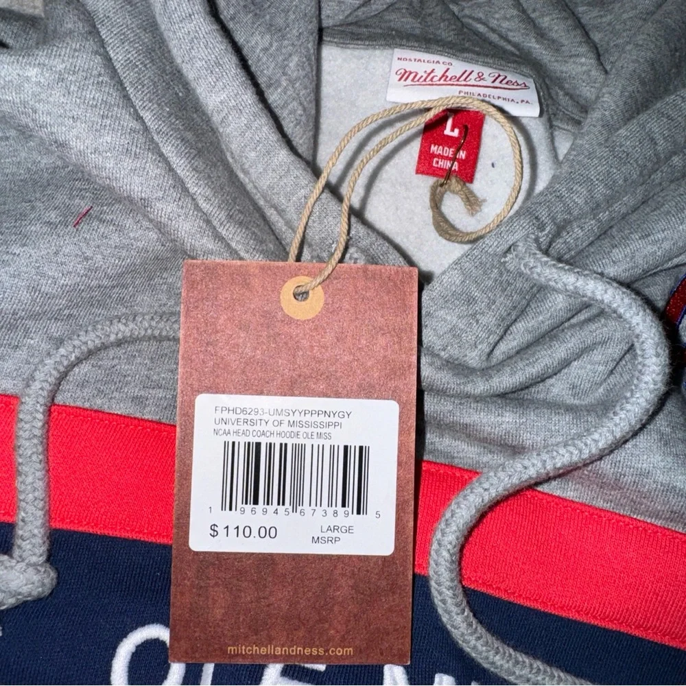 Mitchell & Ness UNLV Rebels Pull Over Hoodie Men Sz‎ L New